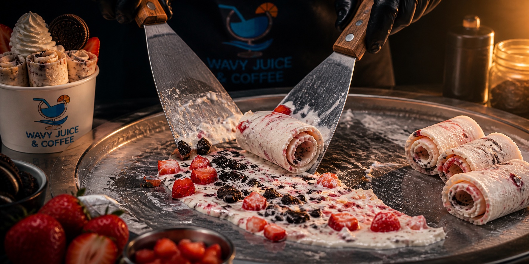 Rolled Ice Cream at Wavy Juice & Coffee